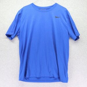 Nike Shirt Mens Large Dri-Fit Activewear Athletic Tee Swoosh Blue Short Sleeve